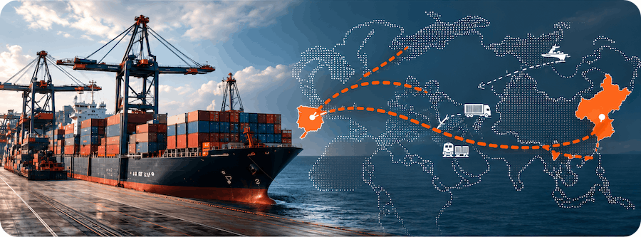 Barco de importaciones en China